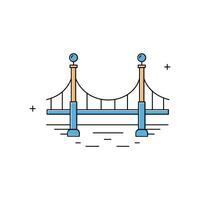 Bridge, River Crossing, Bridge Structure Icon Design vector