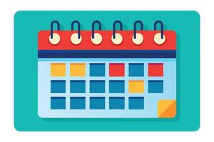Colorful Calendar With Marked Dates For Planning vector