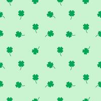 Lucky Four leaf green clovers seamless pattern, background texture vector