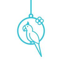 Talking parrot. Isolated on white background. From blue icon set. vector