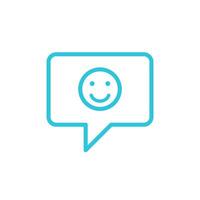 Smiley Customer feedback emoji icon. Isolated on white background. From blue icon set vector