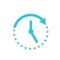 Time passing icon.. Isolated on white background. From blue icon set vector
