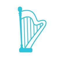 Harp icon. Isolated on white background. From blue icon set. vector