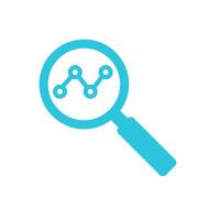 Market research Magnifying Glass icon, Zoom icon. Isolated on white background, From blue icon set vector