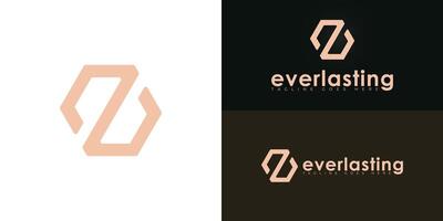 Abstract initial hexagon letters EZ or ZE logo in gold color isolated on multiple background colors. The logo is suitable for Spa and Esthetics logo design illustration inspiration templates. vector