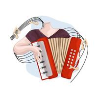 Illustration of accordion player vector