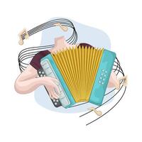 Illustration of accordion player vector