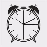 alarm clock silhouette illustration on White Background vector