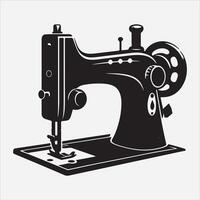 Sewing machine silhouette illustration on White Background vector