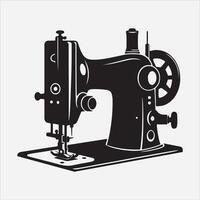 Sewing machine silhouette illustration on White Background vector