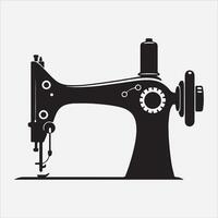 Sewing machine silhouette illustration on White Background vector