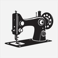 Sewing machine silhouette illustration on White Background vector