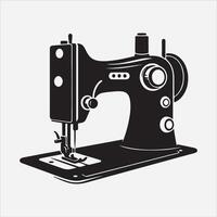 Sewing machine silhouette illustration on White Background vector
