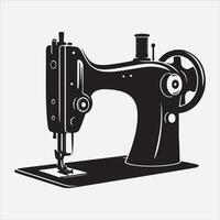 Sewing machine silhouette illustration on White Background vector