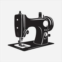 Sewing machine silhouette illustration on White Background vector