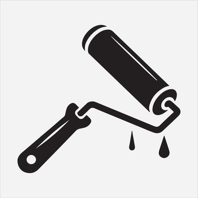 Paint roller icon illustration on White Background