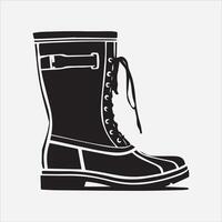 Fishing Boot silhouette illustration on White Background vector