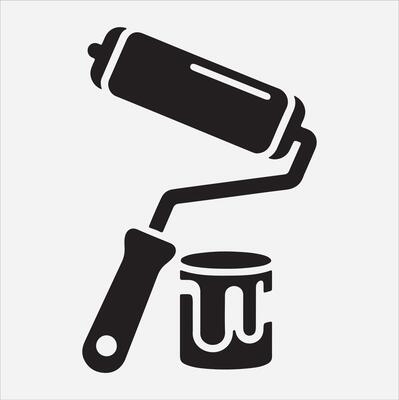 Paint roller icon illustration on White Background