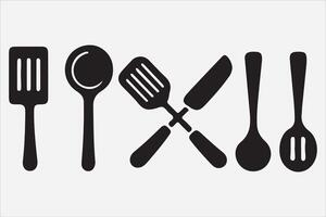 A Set of food icon Silhouette Illustration with white Background vector