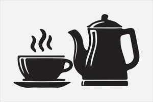 A Set of food icon Silhouette Illustration with white Background vector