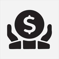 Dollar sing coin money silhouette on White Background vector