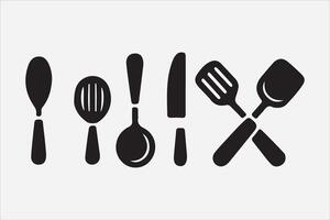 A Set of food icon Silhouette Illustration with white Background vector