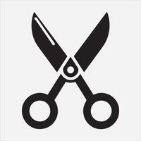scissors icon silhouette on White Background vector
