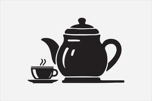 A Set of food icon Silhouette Illustration with white Background vector