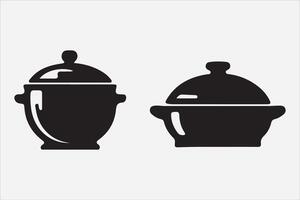 A Set of food icon Silhouette Illustration with white Background vector