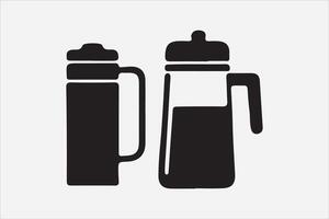 A Set of food icon Silhouette Illustration with white Background vector
