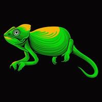 Chameleon Illustration Design For Elements, editable colors vector
