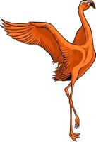 Flamingo Bird Illustrator Design For Elements, editable colors vector