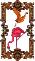 Flamingo Bird Illustrator Design For Elements, editable colors vector
