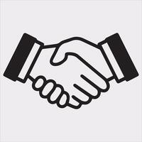 a minimalist handshake icon logo Silhouette art on White Background vector