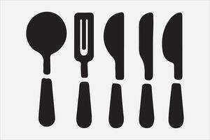 A Set of food icon Silhouette Illustration with white Background vector