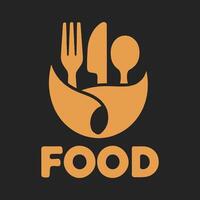 Food logo icon symbol Silhouette on White Background vector