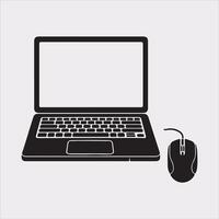 laptop silhouette on White Background vector
