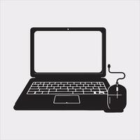 laptop silhouette on White Background vector