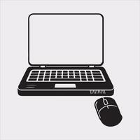 laptop silhouette on White Background vector