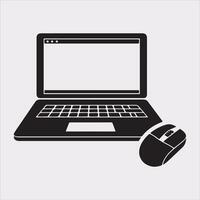 laptop silhouette on White Background vector