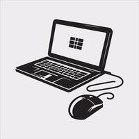 laptop silhouette on White Background vector