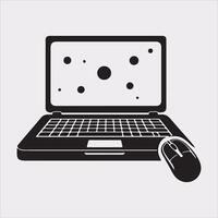 laptop silhouette on White Background vector
