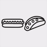 A Set of 4pcs food icon Silhouette Illustration with white Background vector