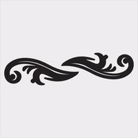 Set of ornamental borders Silhouette Illustration with white Background vector