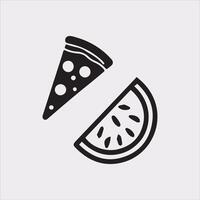 A Set of 4pcs food icon Silhouette Illustration with white Background vector