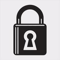 lock silhouette illustration on White Background vector