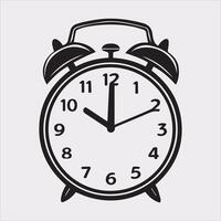 alarm clock silhouette illustration on White Background vector