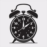 alarm clock silhouette illustration on White Background vector