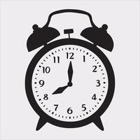alarm clock silhouette illustration on White Background vector