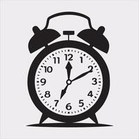 alarm clock silhouette illustration on White Background vector